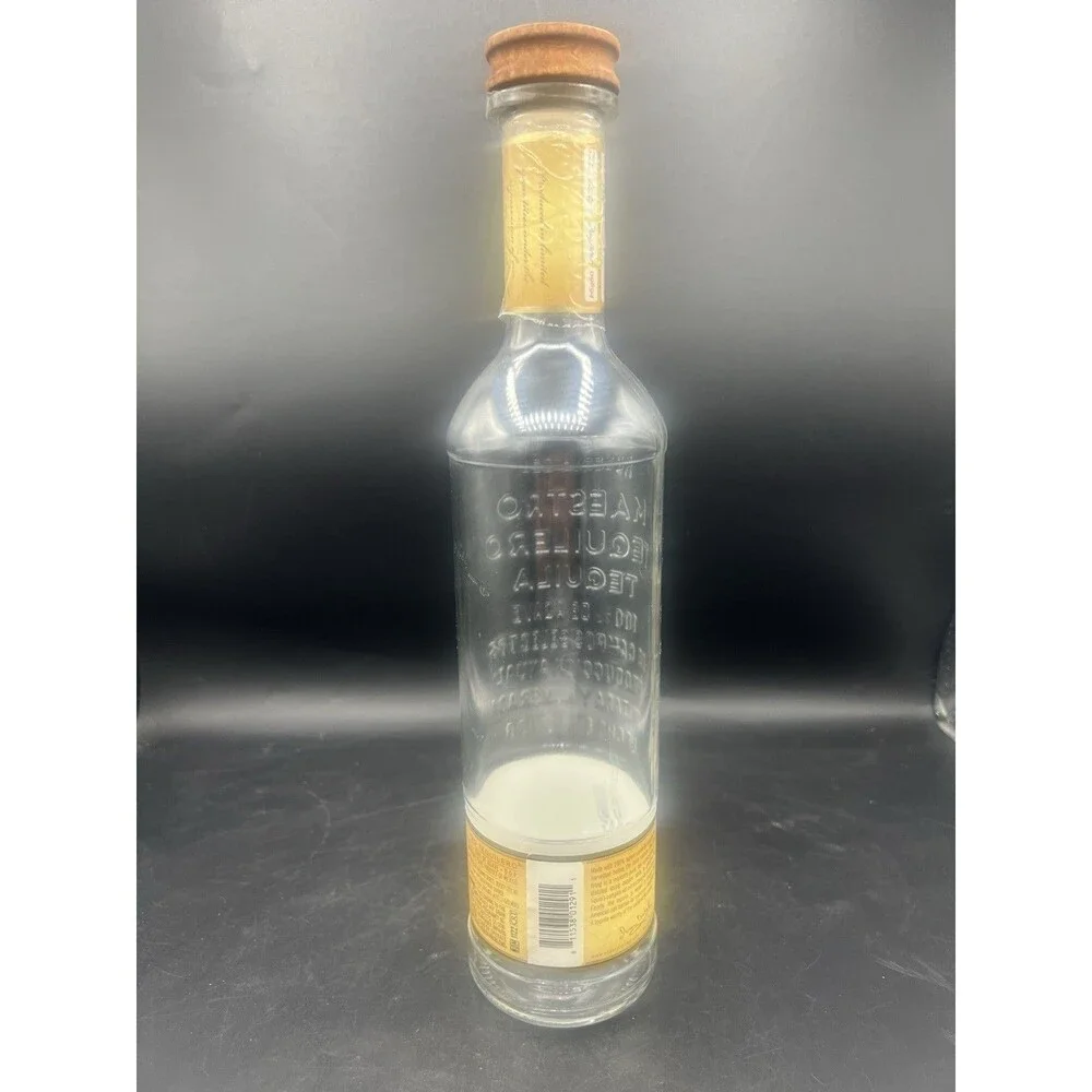 Maestro Dobel Reposado Empty Tequila Bottle 750ml Frosted Glass Bar Decor
